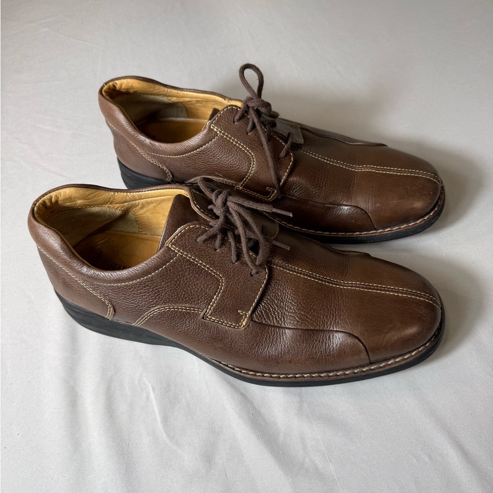 Johnston & Murphy 20-7223 Mens 9.5M Brown Leather Split Toe Oxford Nice